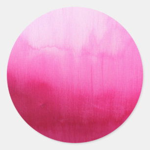 Adesivo Redondo Brushtrokes fúcsia modernos da pintura da aguarel