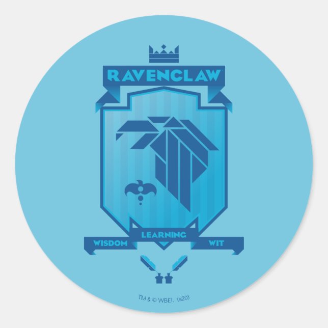Adesivo Redondo Brutalista RAVENCLAW™ Crest (Frente)