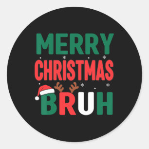 Adesivo Redondo Bruto Camisa De Natal Crianças Xmas Homens Adolesc