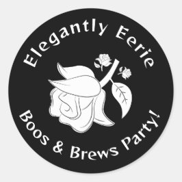 Adesivo Redondo Bruxa Clássica Elegantemente Eerie Halloween Stick