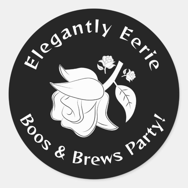 Adesivo Redondo Bruxa Clássica Elegantemente Eerie Halloween Stick (Frente)