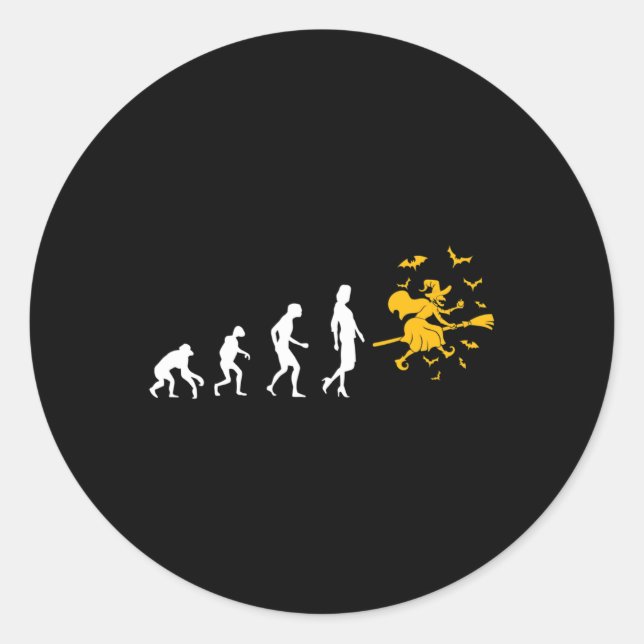 Adesivo Redondo Bruxa da Evolução (Frente)