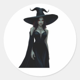 Adesivo Redondo Bruxa da Noite