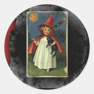 Adesivo Redondo Bruxa do Judeu de Halloween