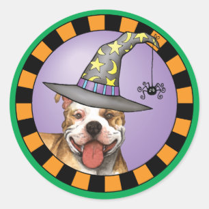Adesivo Redondo Bruxa do pitbull