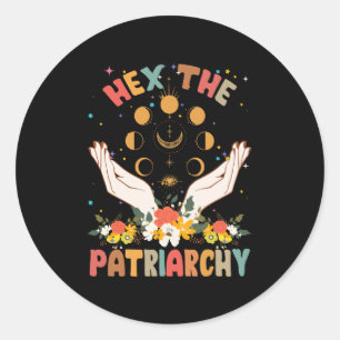 Adesivo Redondo Bruxa Feminista Hex A Bruxa Patriarcada do Hallowe