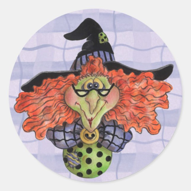Adesivo Redondo Bruxa - Stickers (Frente)