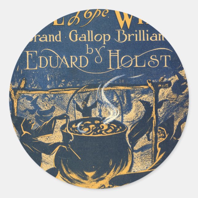 Adesivo Redondo bruxaria coven (Frente)