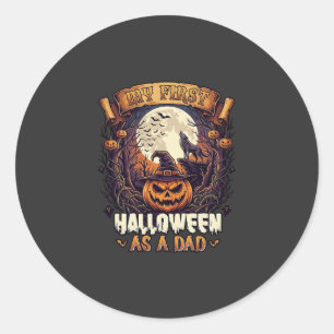Adesivo Redondo Bruxas Penduradas Halloween Bruxa Voadora Casa Ass