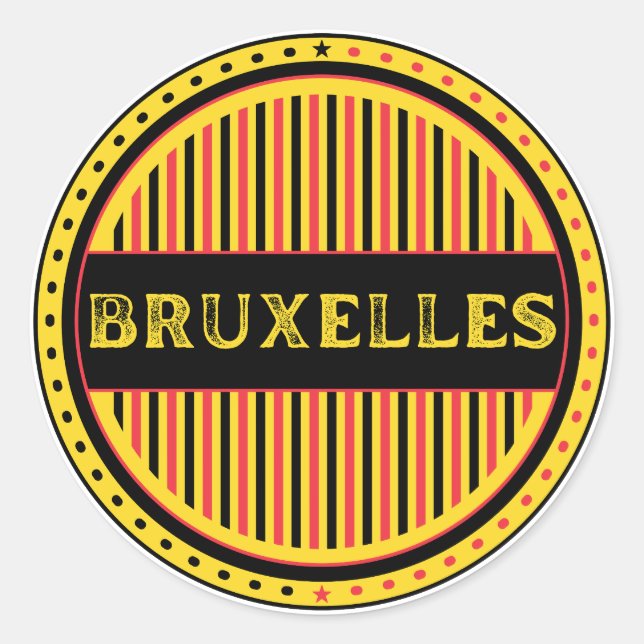Adesivo Redondo Bruxelles City Pride Emblem – Belgian Identity (Frente)