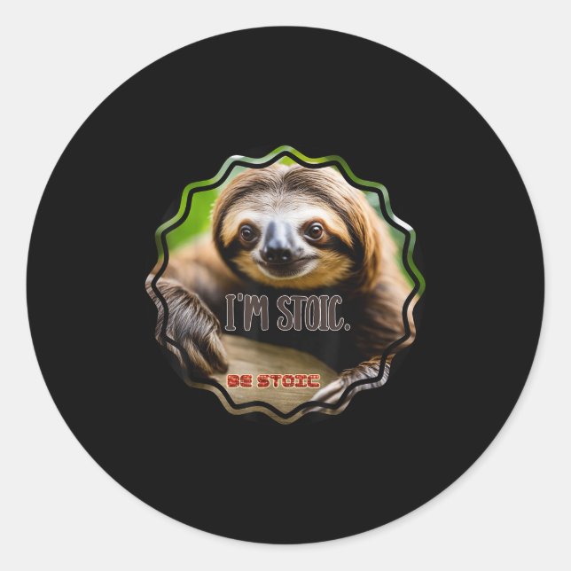 Adesivo Redondo Bs Im Stoic Sloth (Frente)