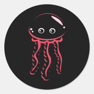 Adesivo Redondo Bt Jellyfish Sorrindo Figurino Fofo Fofo