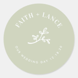 Adesivo Redondo BTANICAL SPRG nova vida moderna sábio do casamento