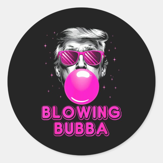 Adesivo Redondo Bubba Soprador Engraçado  (Frente)