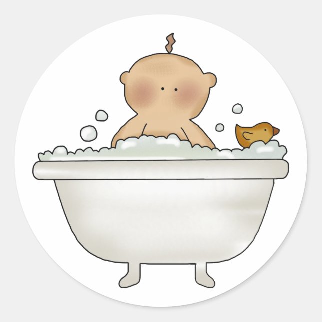 Adesivo Redondo Bubble Bath Baby Stickers (Frente)