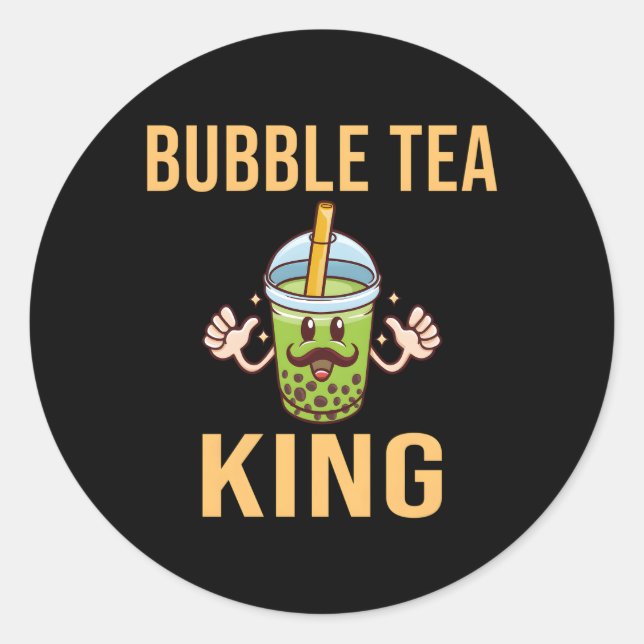 Adesivo Redondo Bubble Tea King Bubble Tea (Frente)