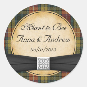 Adesivo Redondo Buchanan Tartan Scottish Celtic Wedker Sticker