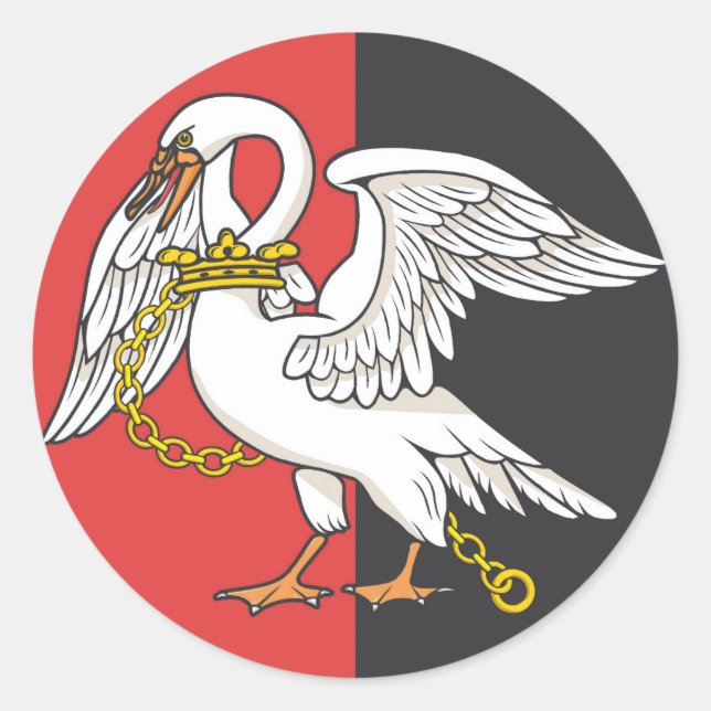 Adesivo Redondo Buckinghamshire flag Buckingham england province s (Frente)