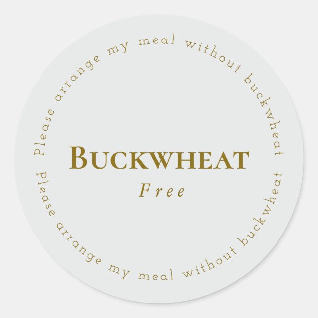 Adesivo Redondo Buckwheat-Free Request Sticker, Light-gray - Brown (Frente)