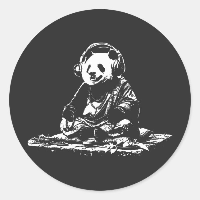 Adesivo Redondo Buda Panda (Frente)