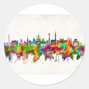 Adesivo Redondo Budapest Hungria Skyline