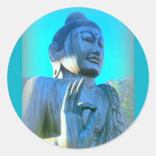 Adesivo Redondo buddha azul