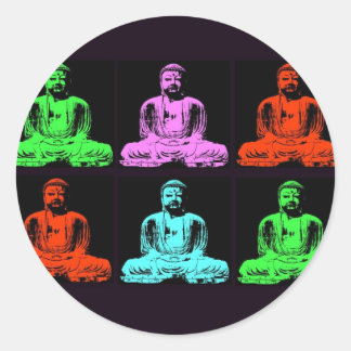 Adesivo Redondo Buddha Collage