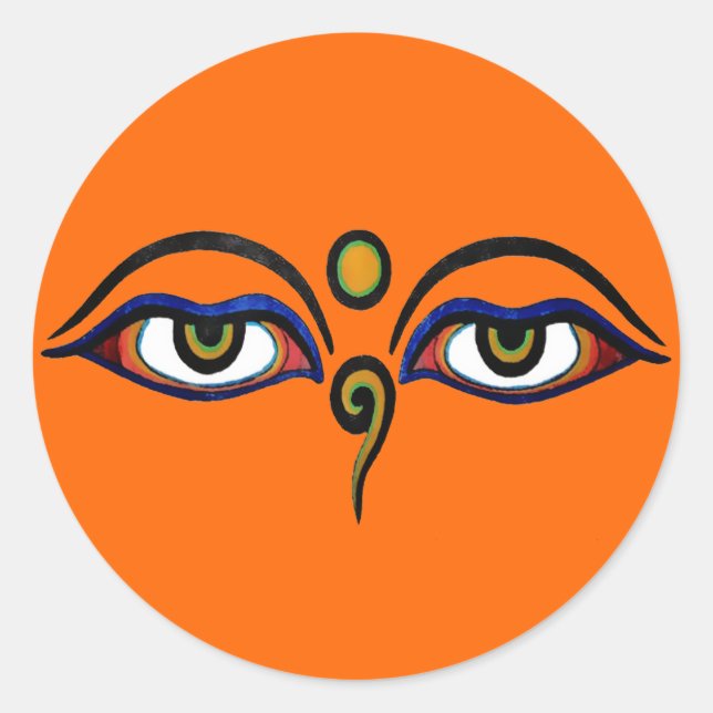 Adesivo Redondo Buddha Eyes Art Sticker (Frente)