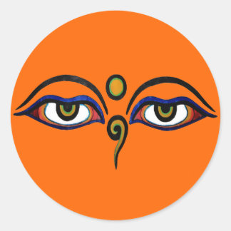 Adesivo Redondo Buddha Eyes Art Sticker