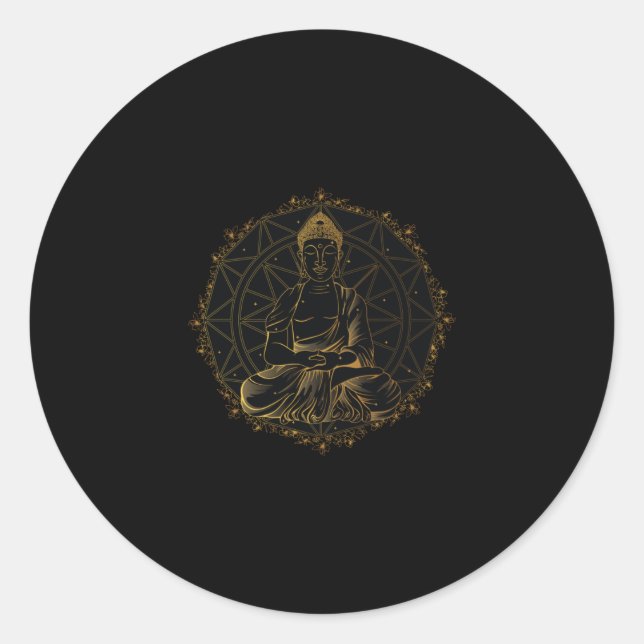 Adesivo Redondo Buddha Mandala (Frente)