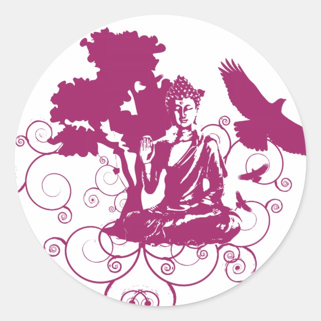 Adesivo Redondo Buddha Nature Sticker (Frente)