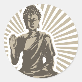 Adesivo Redondo Buddha Rays Sticker