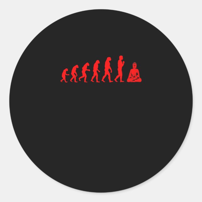 Adesivo Redondo Buddha Spiritual Buddhist Development Gift (Frente)