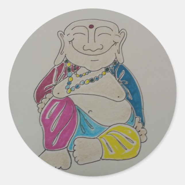 Adesivo Redondo Buddha Sticker (Frente)