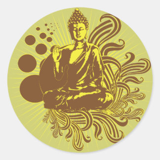 Adesivo Redondo Buddha Swirls Sticker