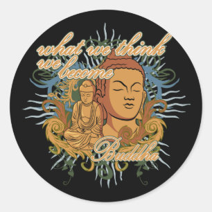 Adesivo Redondo Buddha transforma-se citações