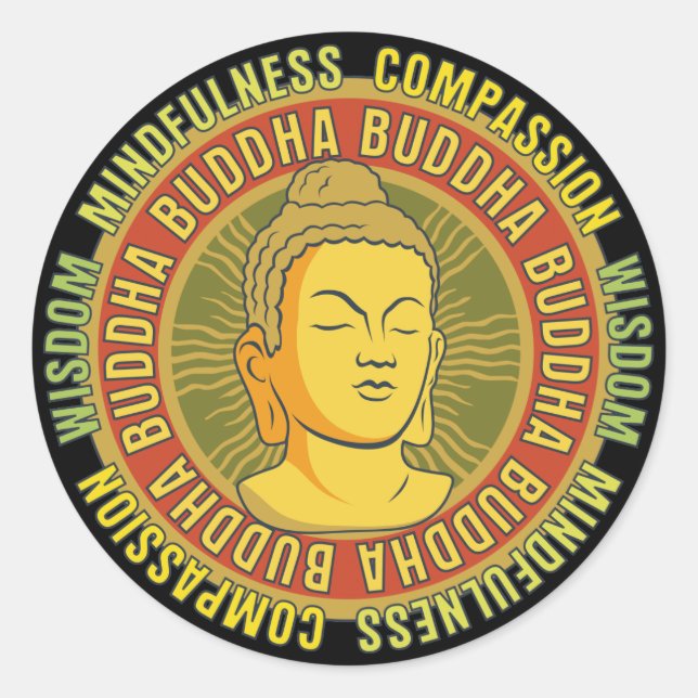Adesivo Redondo Buddha Wisdom (Frente)
