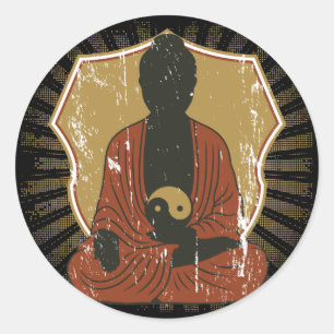 Adesivo Redondo Buddha Yin Meditating Yang