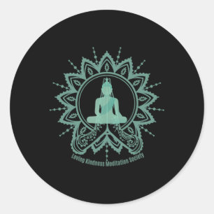 Adesivo Redondo Budismo Mindfulness Buddha Espiritual Yoga Meditaç