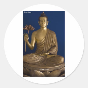 Adesivo Redondo Budismo "Namaste" Oferece Camisetas Cartões de Mu