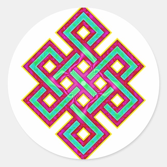 Adesivo Redondo Budista Eternal Knot (Frente)