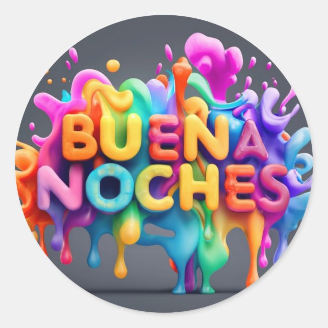 Adesivo Redondo Buenas noches para o natal (Frente)