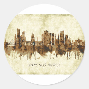 Adesivo Redondo Buenos Aires Argentina Cityscape