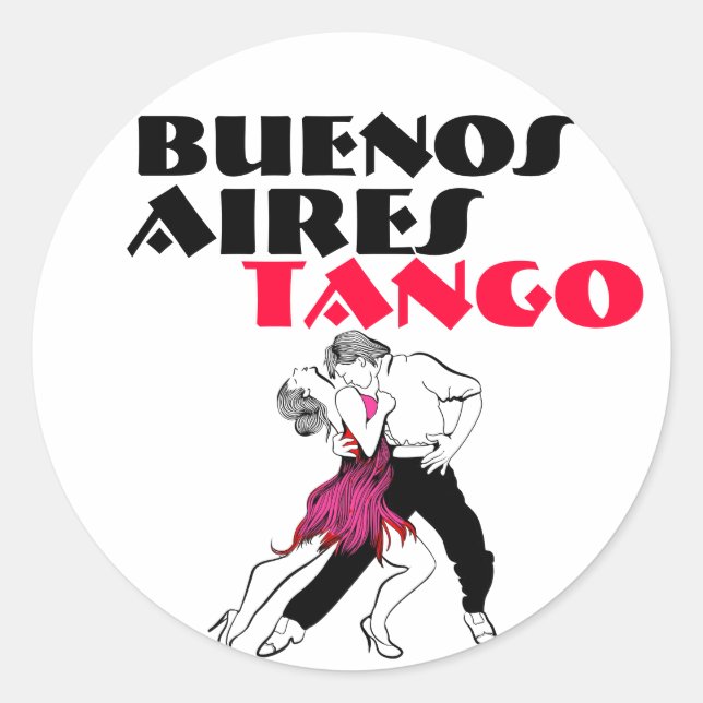 Adesivo Redondo Buenos Aires Tango (Frente)