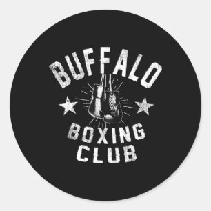 Adesivo Redondo Buffalo Boxing Club - Boxer em Vintage