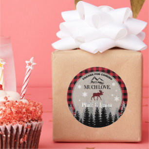 Adesivo Redondo Buffalo Check Lumberjack Obrigado