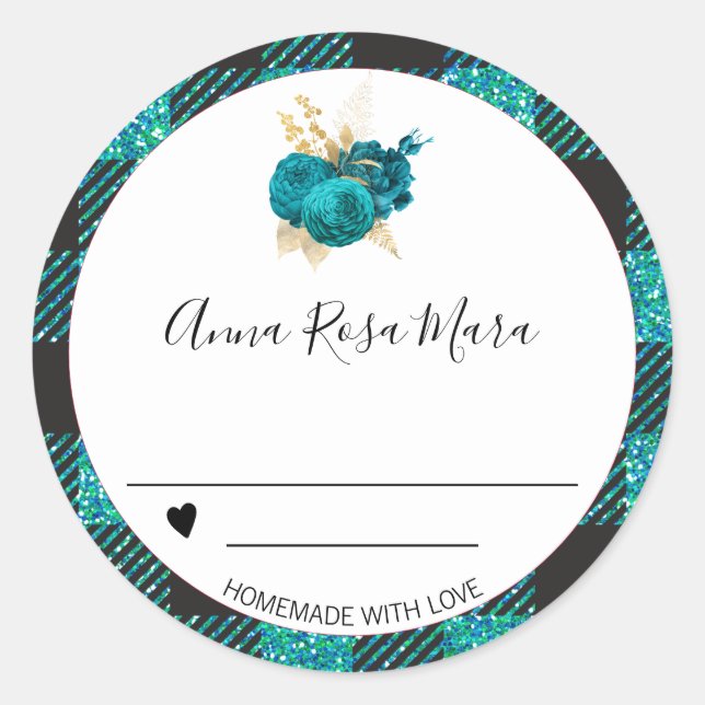 Adesivo Redondo *~* Buffalo Gingham AP30. Canning Homemade Rosas (Frente)