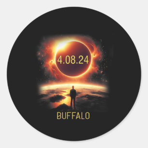 Adesivo Redondo Buffalo New York Ny Total Eclipse Solar 2024 abril
