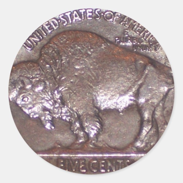 Adesivo Redondo Buffalo Nickel (Frente)