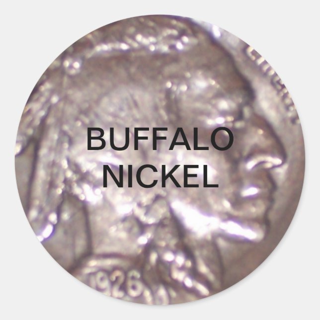Adesivo Redondo Buffalo Nickel (Frente)